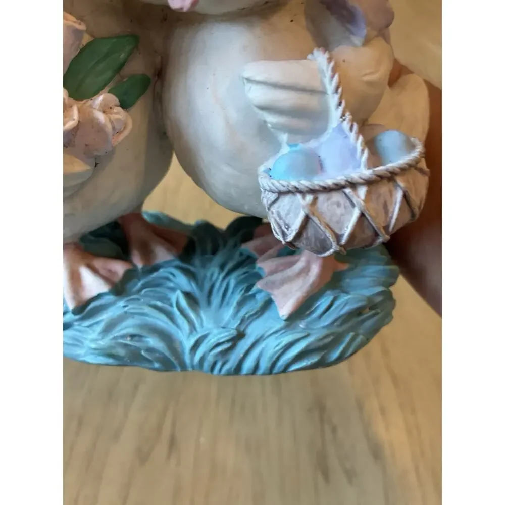 VTG Easter Chicks Sailor Boy & Girl Figurine Love Flowers Basket Spring Decor